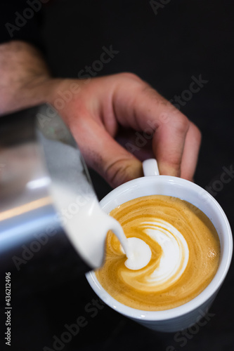 Latte art created by an expert bartender