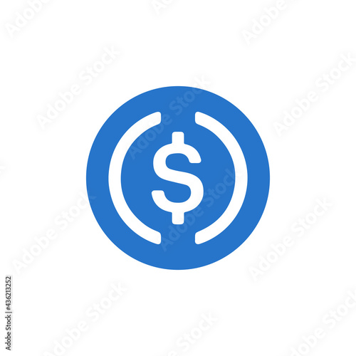 USD Coin (USDC) digital stablecoin icon.