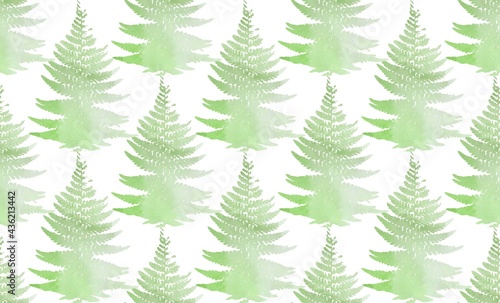 Seamless pattern of watercolor ferns © ilona_pitkin