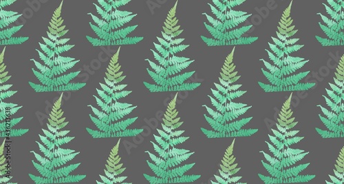 Seamless pattern of watercolor ferns © ilona_pitkin