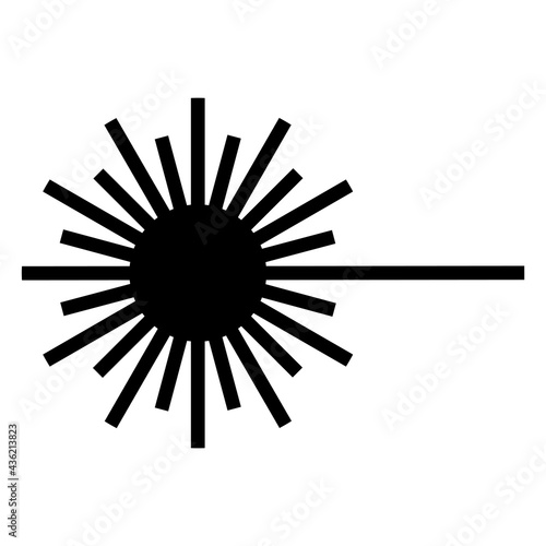 Beware Laser Beam Symbol Sign Isolate On White Background