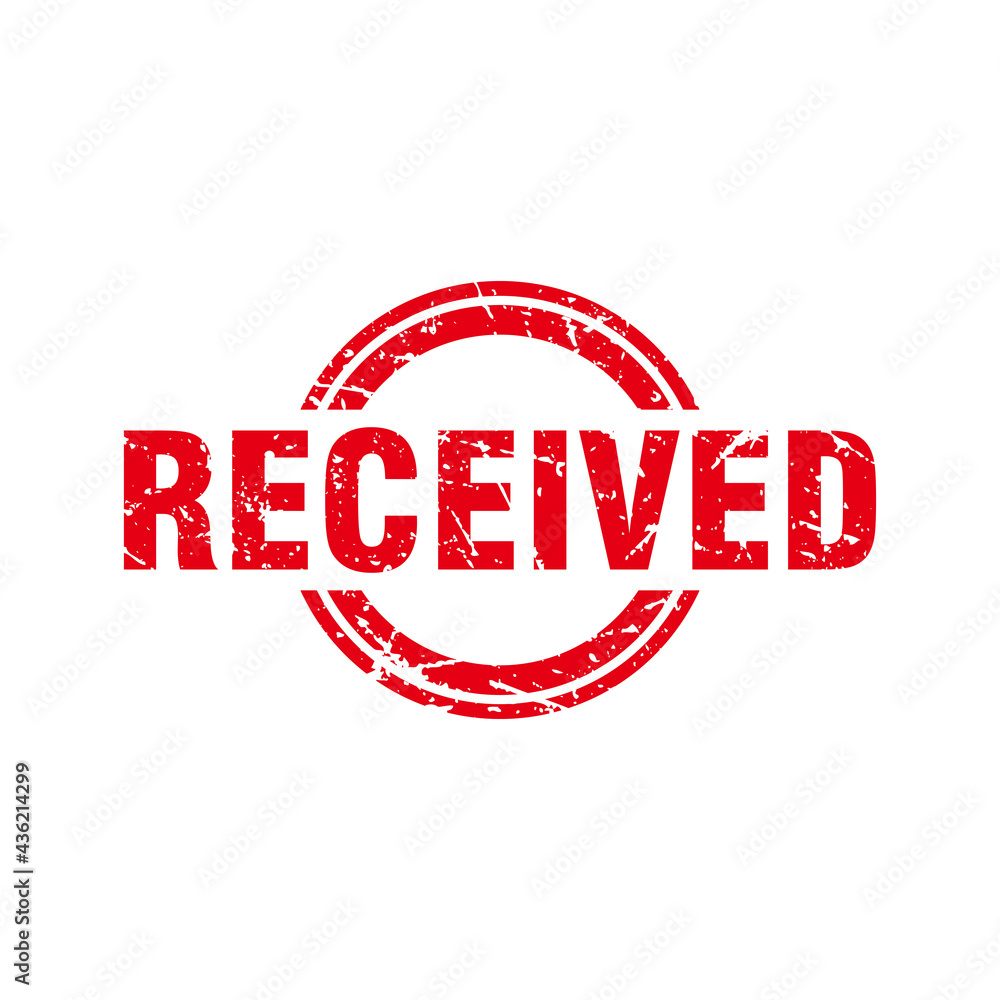 Abstract Red Grungy Received Rubber Stamp Sign with Circle Shape Illustration Vector, Received Text Seal, Mark, Label Design Template Abstract Red Grungy Received Rubber Stamp Sign with Circle Shape Illustration Vector, Received Text Seal, Mark, Label Design Template
