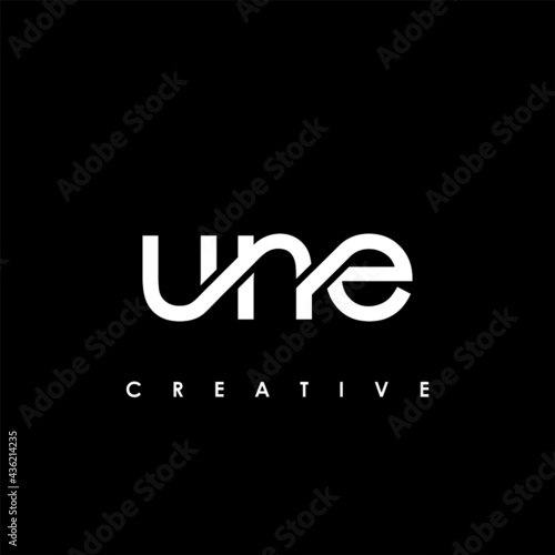 UNE Letter Initial Logo Design Template Vector Illustration