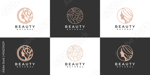  logo Beauty women hair logo