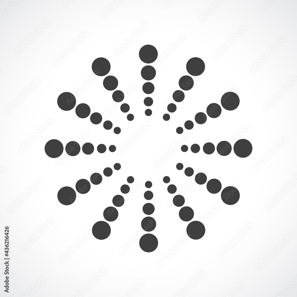 Black abstract vector circle frame halftone dots logo emblem design. Round border Icon using circle dots texture.Vector illustration EPS 10 Black abstract vector circle frame halftone dots logo emblem design. Round border Icon using circle dots texture.Vector illustration EPS 10