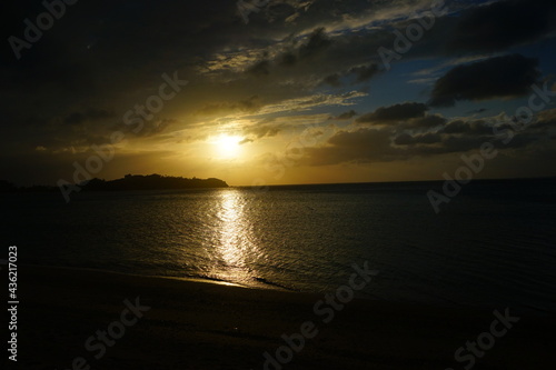Koki beach at sunset in Okinawa, Japan - 幸喜ビーチの夕日 沖縄 日本