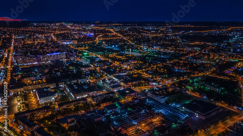 aerial photography of the city of Penza at night © Иван Сомов