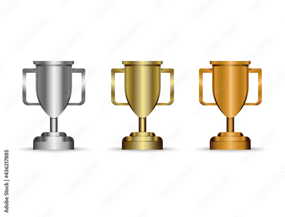 Trophies ranging from gold, silver to bronze Trophies ranging from gold, silver to bronze