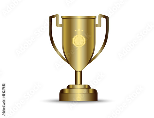 The golden trophy is very exotic and the carvings in the middle of the cup