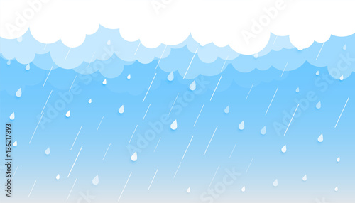 rainfall background with clouds and droplets photo