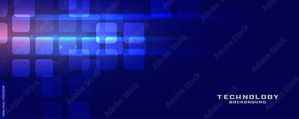 blue technology banner with light effect blue technology banner with light effect