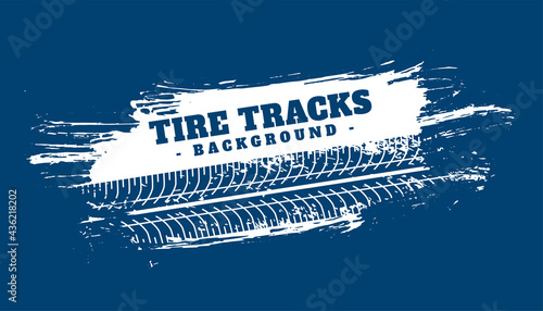 tire track abstract blue background