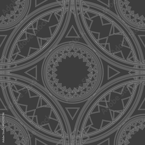 Geometric fabric abstract ethnic pattern, vector illustration style seamless. design for fabric, curtain, background, carpet, wallpaper, clothing, wrapping, Batik, fabric, tile, ceramic