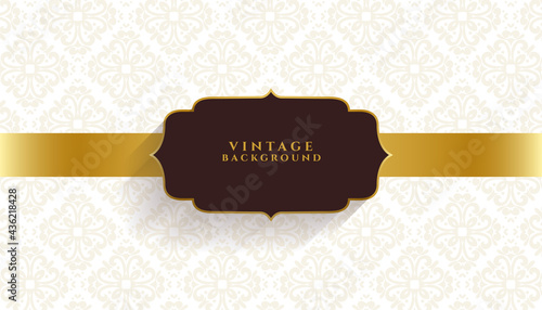 vintage floral invitation golden banner