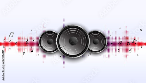 music speaker with wave equalizer frequency background