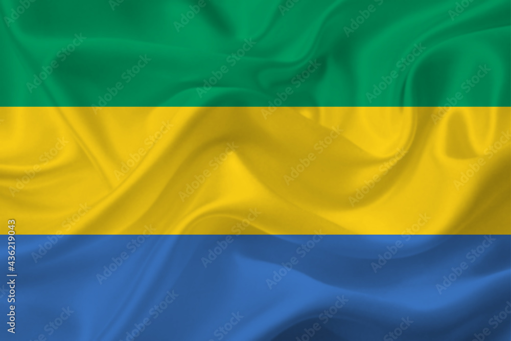 3D Flag of Gabon on fabric 3D Flag of Gabon on fabric