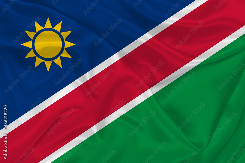 Fototapeta premium 3D Flag of Namibia on fabric