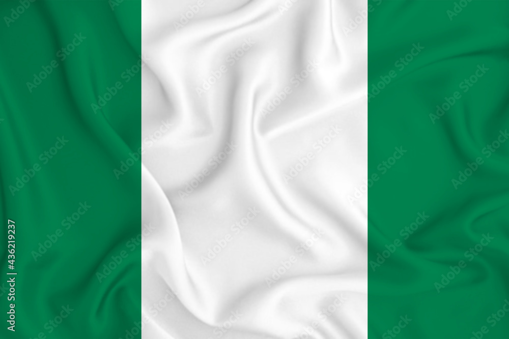 3D Flag of Nigeria on fabric