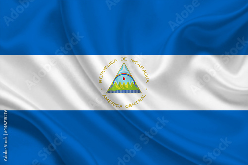 3D Flag of Nicaragua on fabric