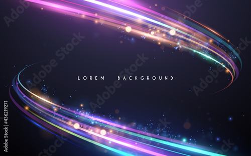 Abstract neon color glowing lines background