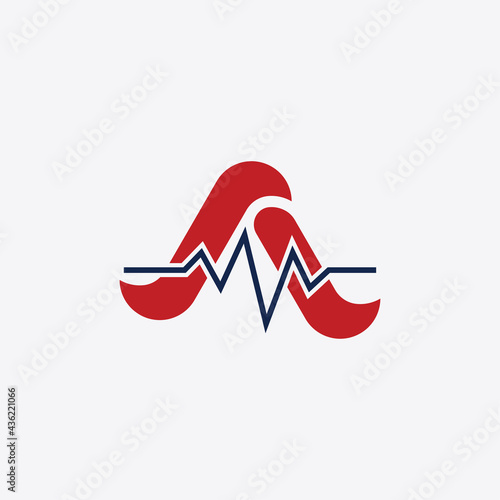 Letter A Beat vector design illustration
