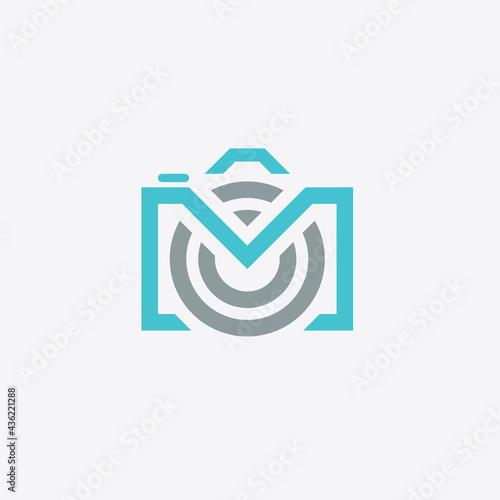 Letter M Camera vector design illustration