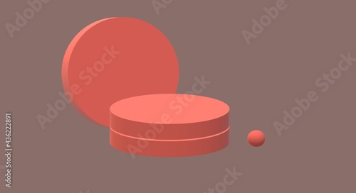 Presentation platform in shades of red Banner. Background