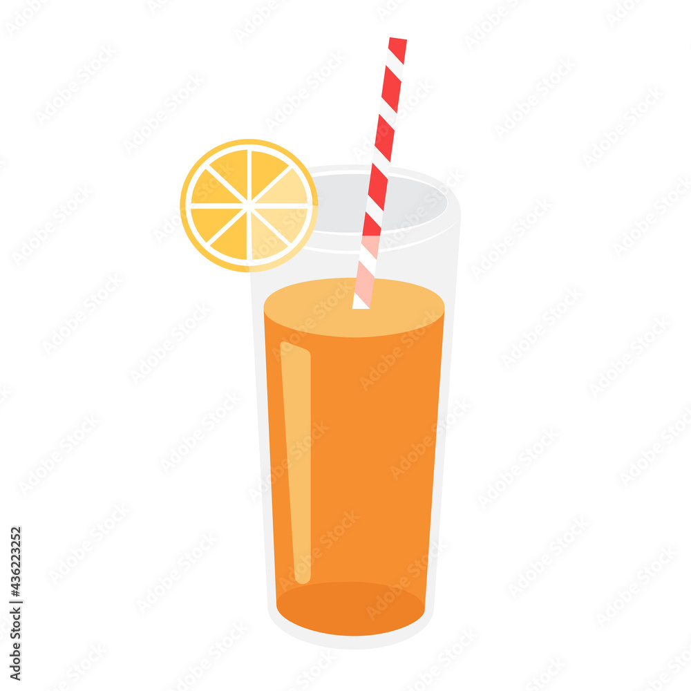 Cartoon vector illustration isolated object fresh, fruit orange juice ...
