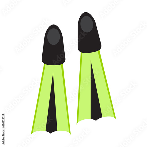 Cartoon vector illustration isolated object swim Skin Diving fins