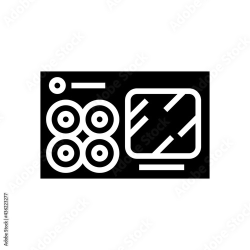 sushi box glyph icon vector. sushi box sign. isolated contour symbol black illustration