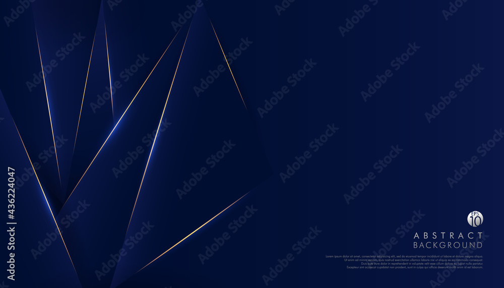 Abstract dark navy blue premium background with luxury triangles ...
