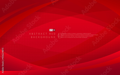 Abstract curve gradient red overlap layers on background with copy space. Modern futuristic template design. Vector illustration