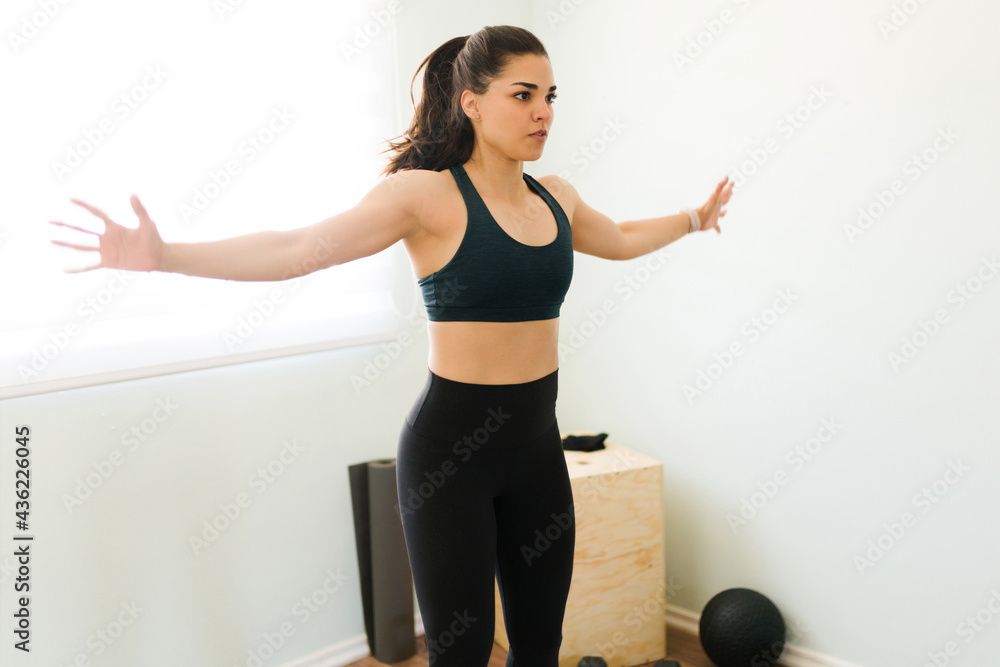 Sporty woman enjoying a power training Sporty woman enjoying a power training