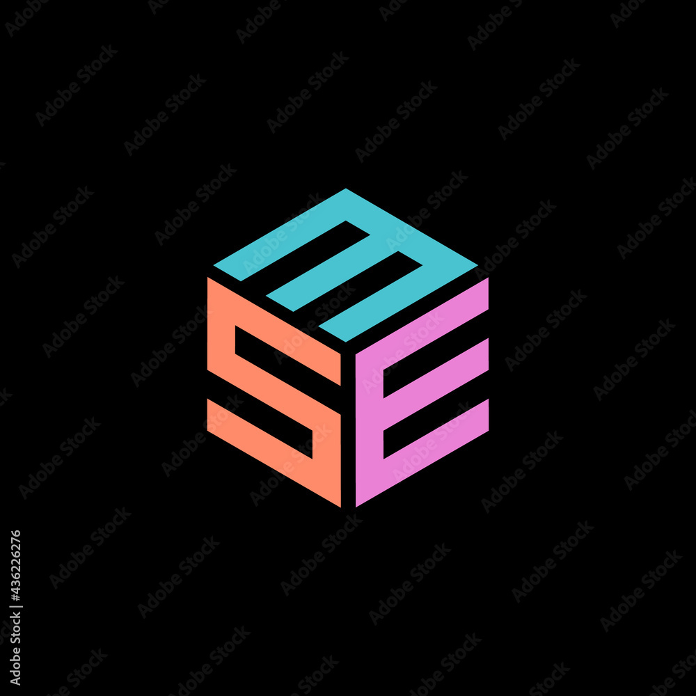 Hexagon logo with the letters MSE design Hexagon logo with the letters MSE design