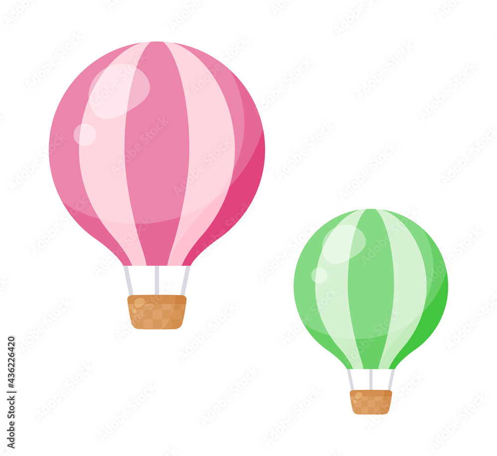 Fototapeta premium かわいい気球のイラスト_2個