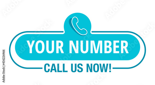 Call us Now blue centered web button