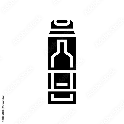 bottle of alcohol box glyph icon vector. bottle of alcohol box sign. isolated contour symbol black illustration