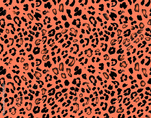 Leopard fur seamless vector pattern, animal print background