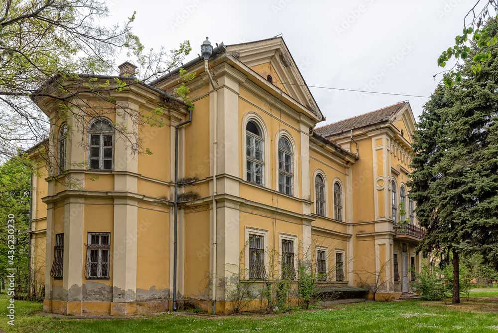 Čoka, Serbia - May 01, 2021: Lederer Castle, also known as 