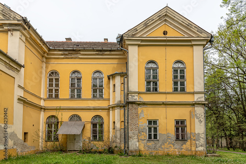 Čoka, Serbia - May 01, 2021: Lederer Castle, also known as "Marcibanji" Castle, is located in Choka, built after 1781. There is a castle in the park, a cultural monument of great importance.