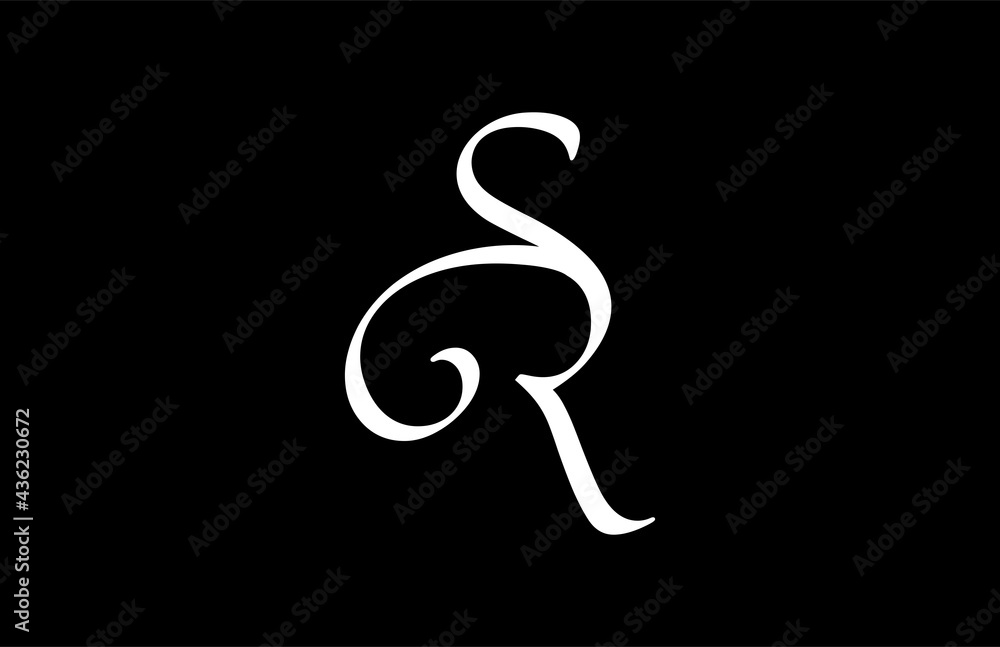 Obraz premium Combine Letter SR Monogram Logo
