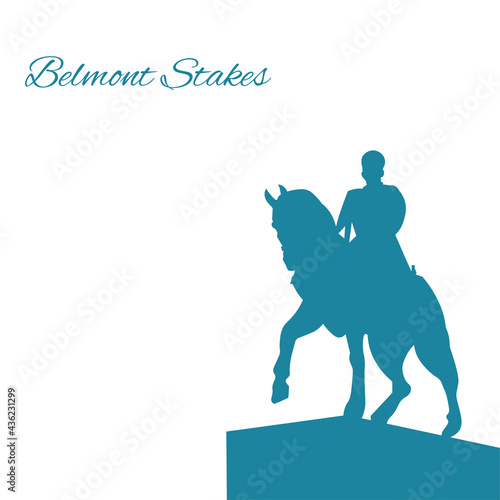 Belmont Stakes with horse ,Vector Illustration.