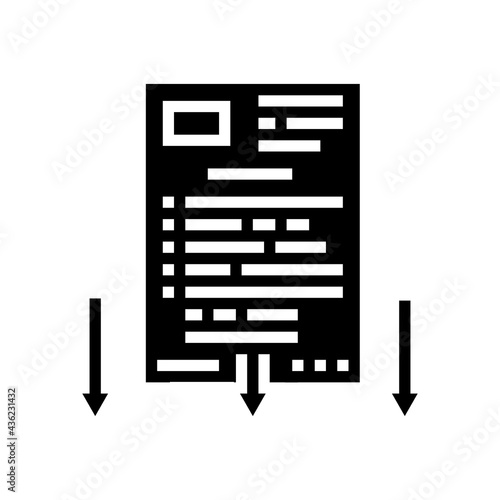 lawsuit document glyph icon vector. lawsuit document sign. isolated contour symbol black illustration
