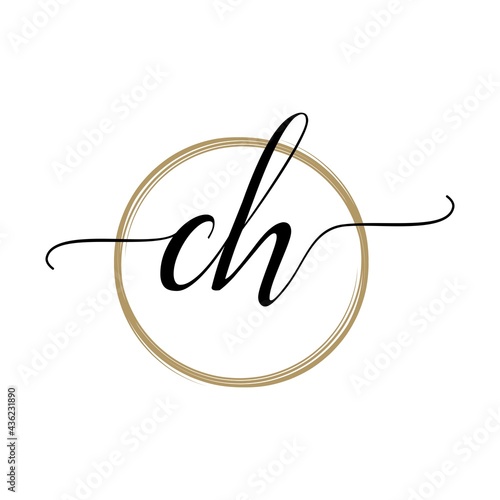 Simple stylish Initial Letter CH Logo designs Symbol photo