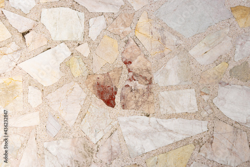 stone marble crap cover on terrazzo flooring. vintage texture old for background image horizontal