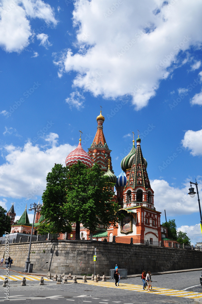 View of St. Basil's Cathedral on Red Square in Moscow. Moscow, Russia 22 name 2021.