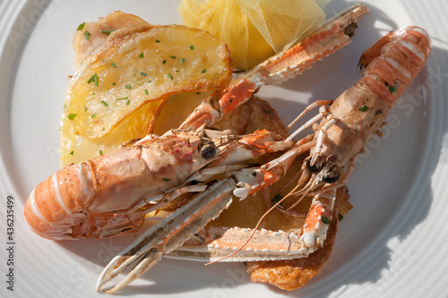 Scampi arrostiti. photo