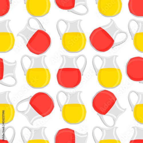 Illustration on theme big colored lemonade in glass jug