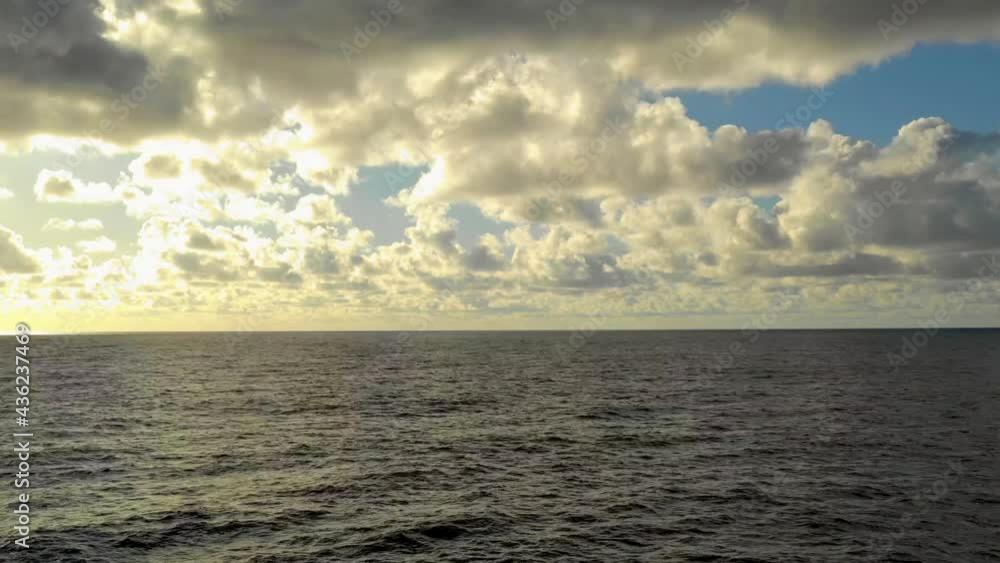 Aerial: Time Lapse Lockdown Shot Of Clouds Moving Over Sea During Sunset1 - Big Island, Hi Aerial: Time Lapse Lockdown Shot Of Clouds Moving Over Sea During Sunset1 - Big Island, Hi