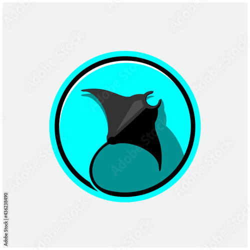 Manta Rays Deep Blue Sea Logo Inspiration